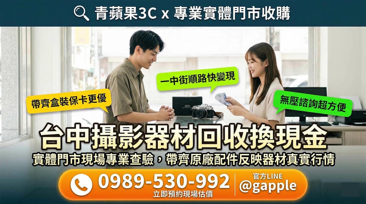 拒絕高風險面交，顧客選擇將高價二手相機帶至具備安全監控的台中實體門市進行買賣與核對身分